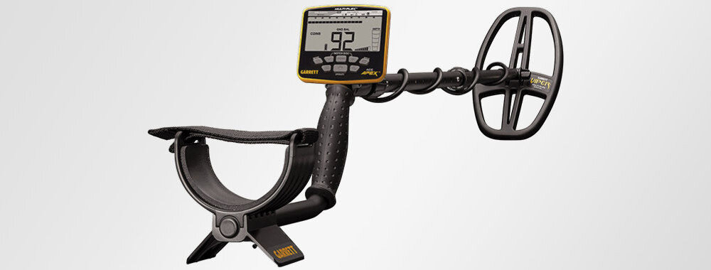 Wykrywacz metalu GARRETT ACE Apex, monety, biżuteria, relikwie, Notch, Wykrywacz metali Garrett ACE Apex na białym tle.