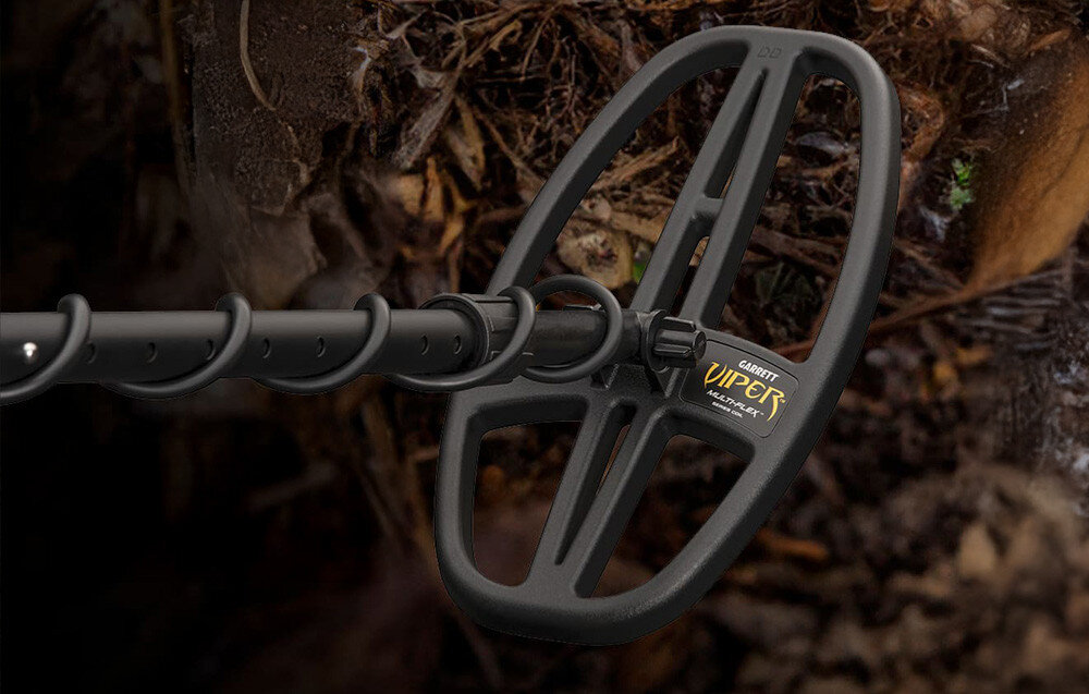 Wykrywacz metalu GARRETT ACE Apex, aktualizacje, Z-Lynk, bezprzewodowa, pinpoint, Zbliżenie na cewkę Viper Multi-Flex wykrywacza Garrett.