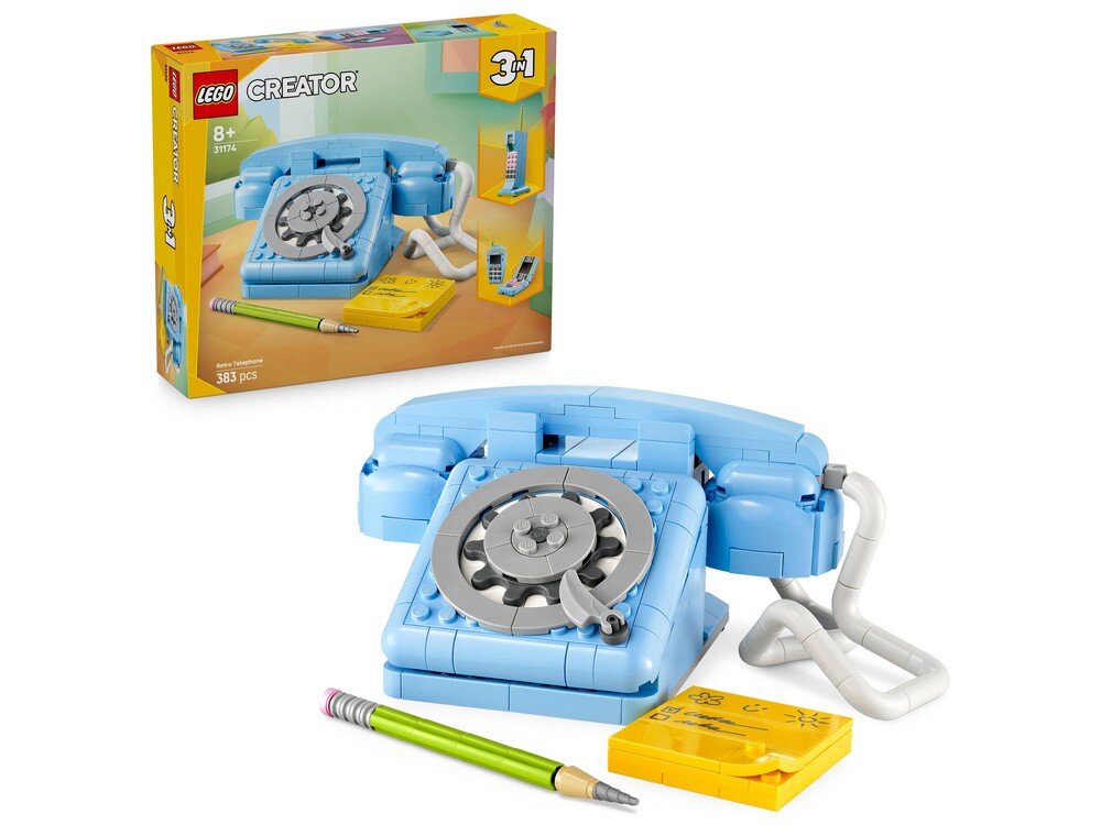 LEGO 31174 Creator 3w1 Telefon w stylu retro, zabawka konstrukcyjna dla dzieci Zestaw 