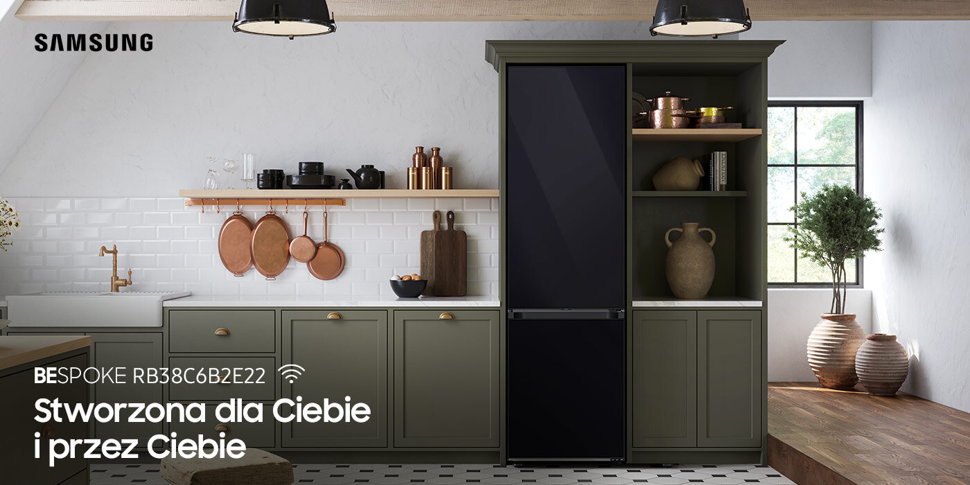 Wykończona w głębokiej czerni lodówka Samsung Bespoke RB38C6B2E22 dostępna w Media Expert Wykończona w głębokiej czerni lodówka Samsung Bespoke RB38C6B2E22 dostępna w Media Expert