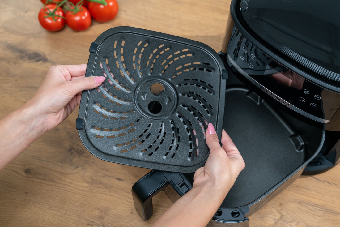 Frytkownica beztłuszczowa GOTZE & JENSEN AF800K AI Air Fryer wykonanie wysoka jakość stal nierdzewna powłoka non-stick trwałość czyszczenie