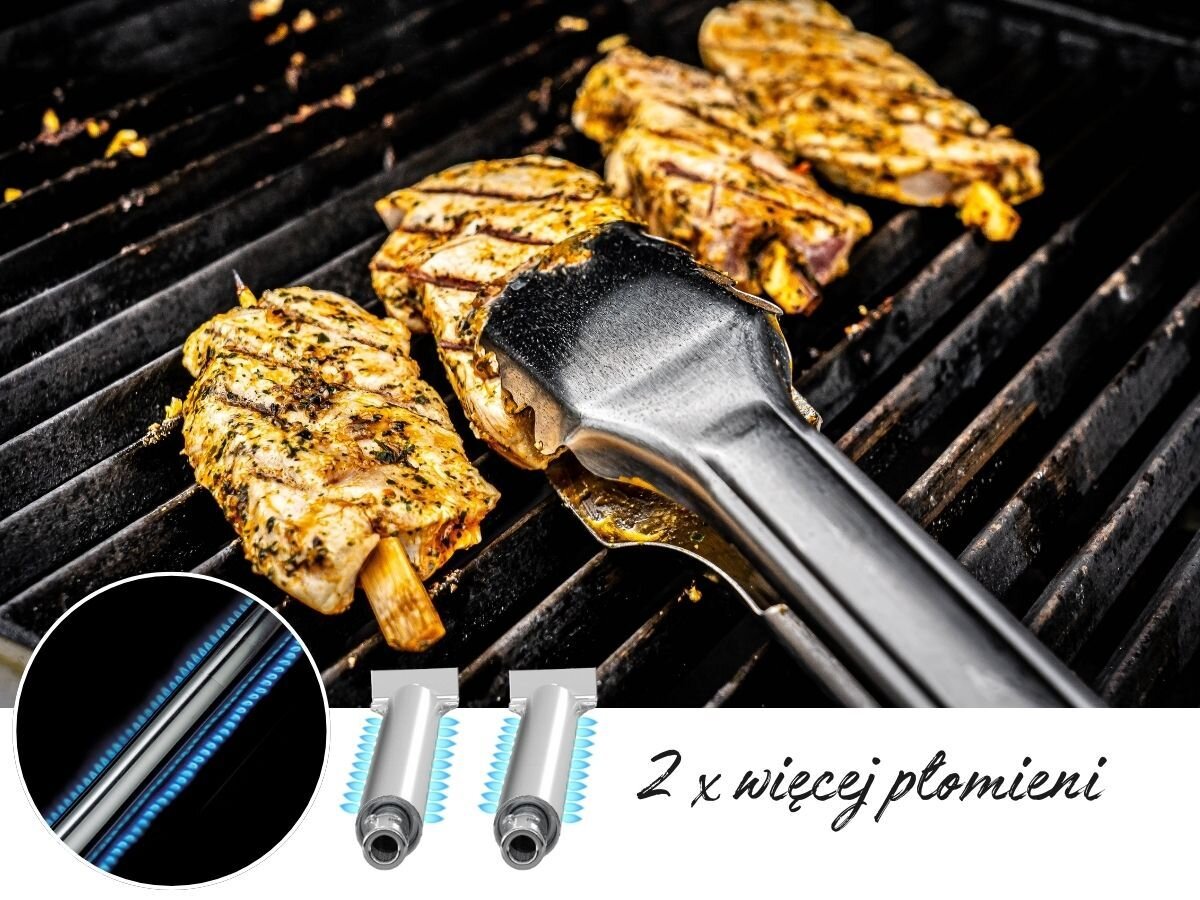 Grill gazowy BROIL KING Crown 310 8.8 kW 48 x 44 cm, palnik, ciepło, gaz, ruszt, Kurczak na grillu i palniki Dual-Tube z podwójnym płomieniem.