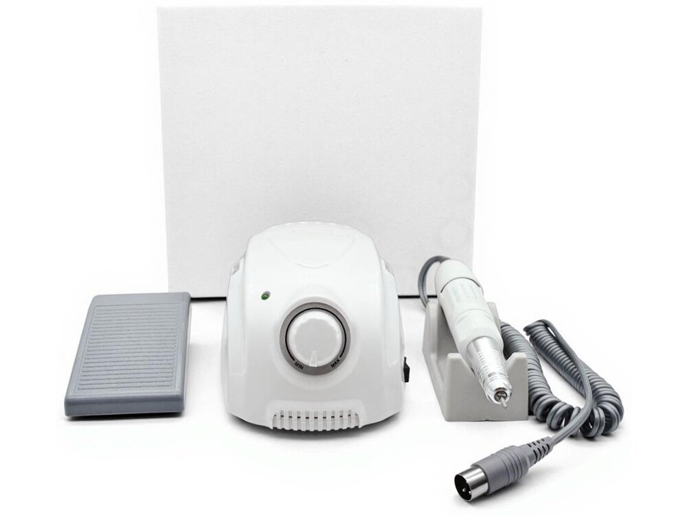 Frezarka do paznokci STAY BEAUTY Nail Drill Masterpiece wbudowane miejsca na frezy, uchyty na głowicę, silikonowy stojak