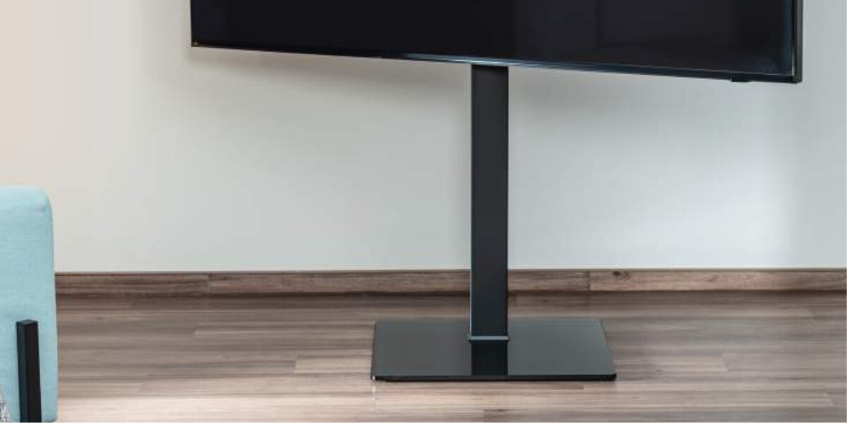 Stojak podłogowy HAMA do TV 32-65 cali z regulowaną wysokością - Stylowy stojak do telewizora, urządzenie stojące na podłodze w pomieszczeniu