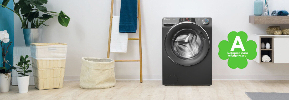 Pralka CANDY Rapido  RO1496DWMCRT 1-S 8kg 1400 obr A mniejsze zuzycie pradu klasa energetyczna A korzysci