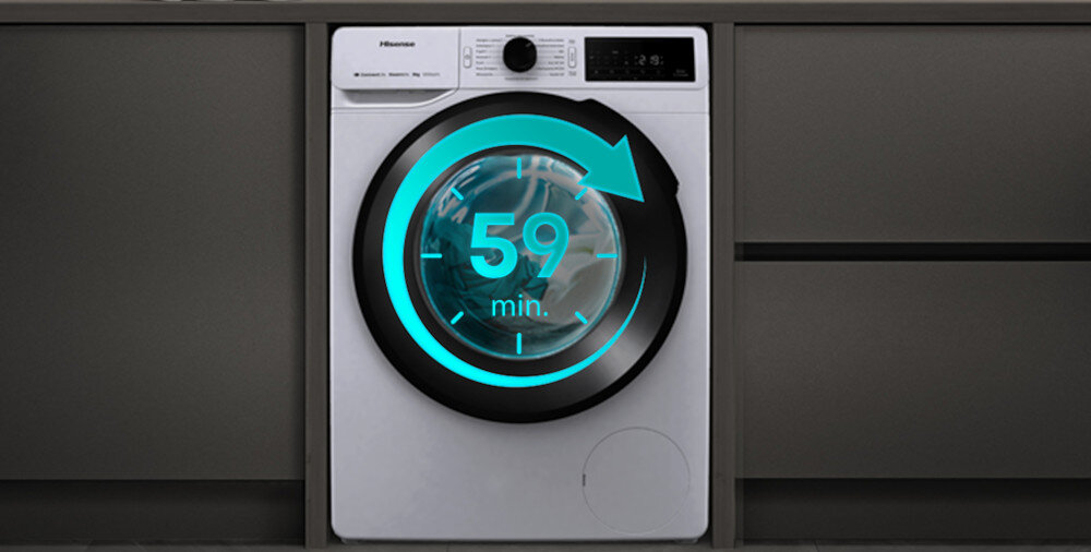 PRALKA HISENSE WF3V8023BWS PL intensywne 59 minut 32 minuty krótki czas idealnie czyste