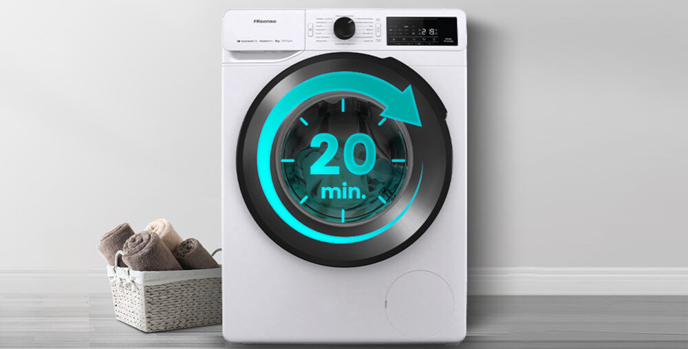 PRALKA HISENSE WF3V8023BWS PL szybki 20 minut skrócenie czasu
