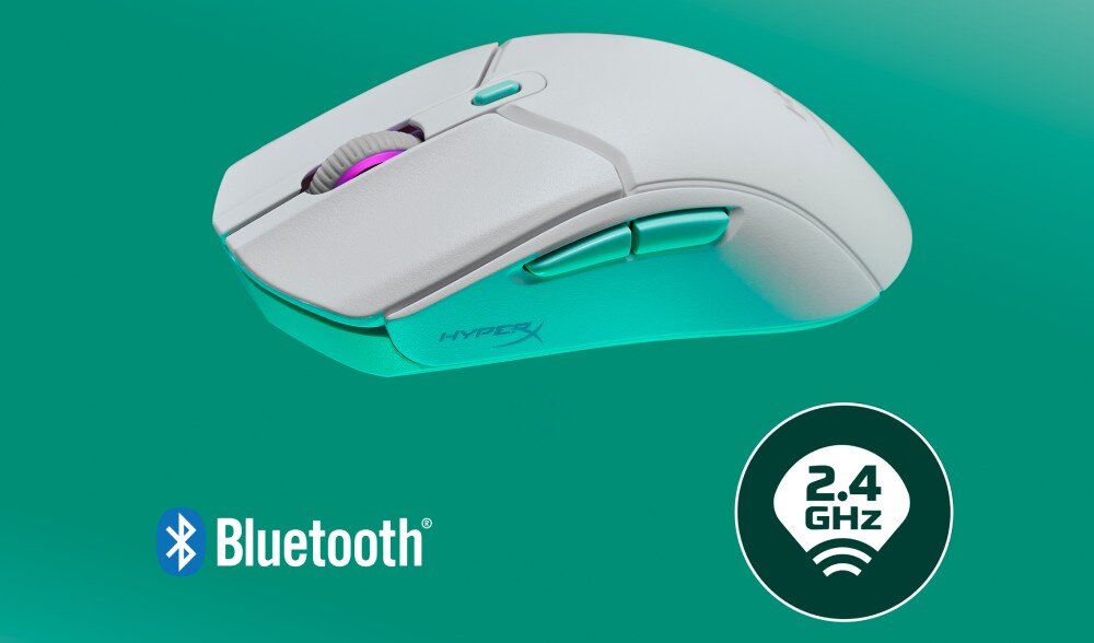 Mysz HYPERX Pulsefire Haste 2 Core Biały łączność tryby odbiornik 2,4 GHz Bluetooth