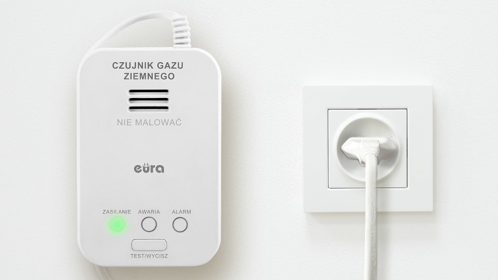 EL HOME GD-04A4 baterii kompaktowa forma (117 x 77 x 36 mm) kuchni lub pomieszczeniu technicznym gniazda sieciowego 230 V - czujnik podłączony jest do gniazdka sieciowego