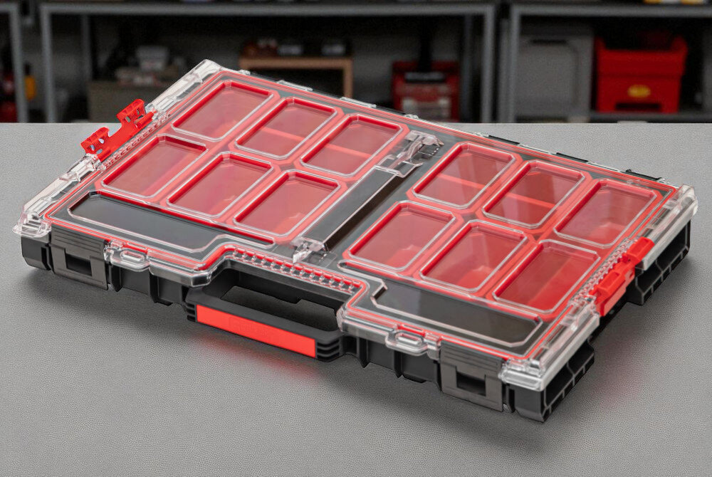QBRICK System One Organizer L 2.0 organizer warsztatowy solidne zapięcia pokrywa wzmocniona