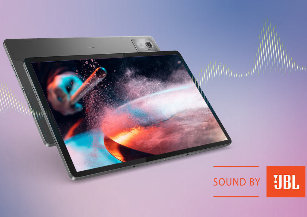 Tablet LENOVO IdeaTab Pro ZAE40057PL 12.7 8/128GB Wi-Fi Szary + Rysik wizualizacja głośników i przesyłu dźwięku logo JBL