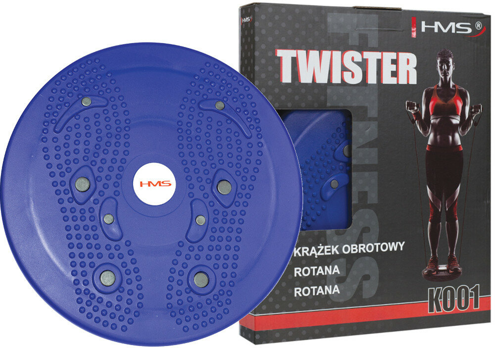 Twister magnetyczny HMS KO01 niebieski wykonany z materiałów PP wysokiej jakości tworzywem sztucznym stabilna konstrukcja niewielkie wymiary