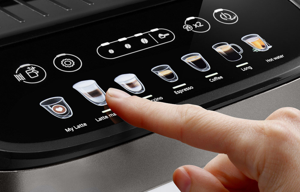Ekspres DELONGHI Magnifica Evo ECAM290.81.TB Tytanowy czytelny wyswietlacz typu soft touch