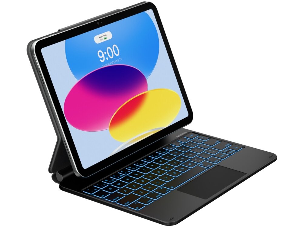 Etui na iPad TYPECASE Edge Czarny Klawiatura, bezpieczeństwo, podświetlenie, rysik, komfort, Etui z klawiaturą do iPada, widok produktowy