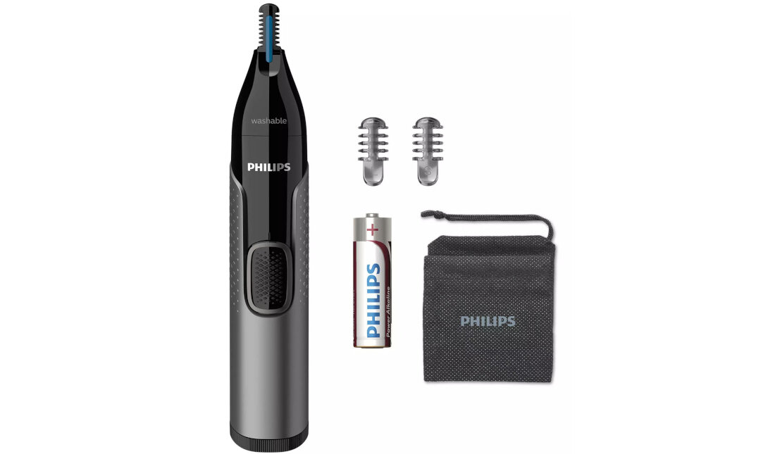 Trymer PHILIPS NT3650/16 wyposazenie zestaw akcesoria komplet etui bateria AA 2 nasadki do regulacji brwi