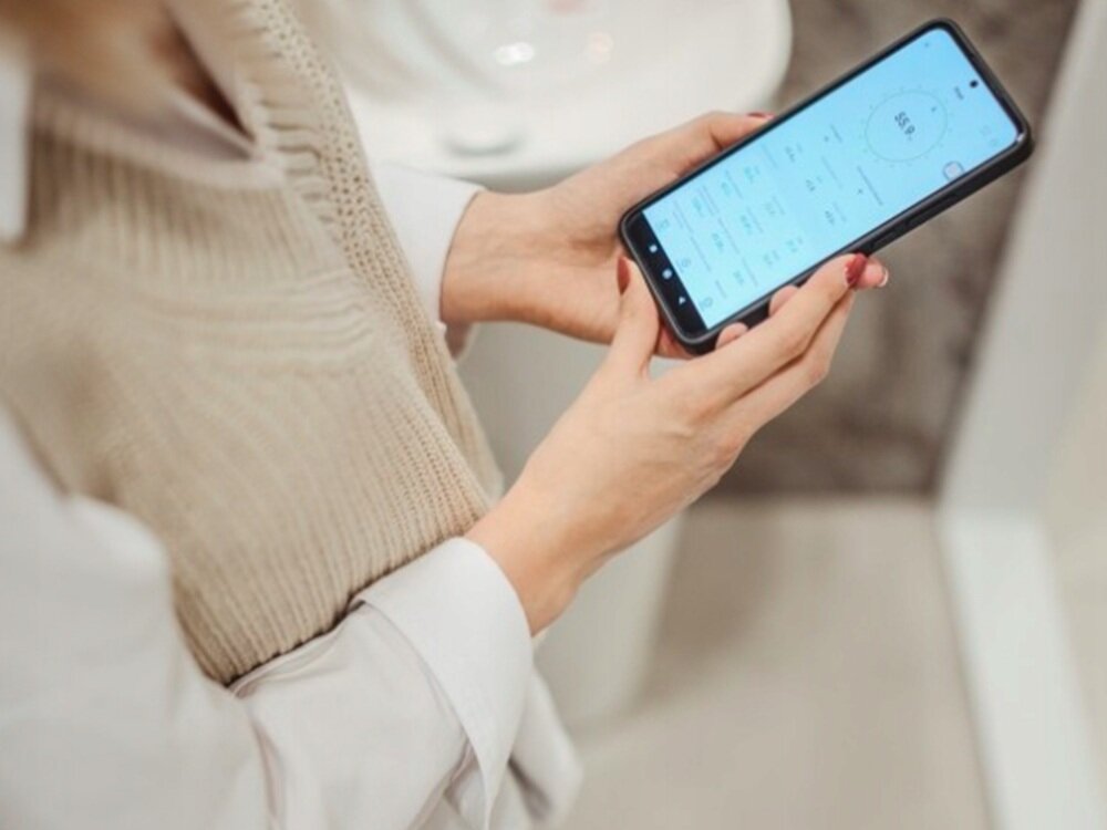 Waga łazienkowa PHYSIQ 2103 Niebieski łączność bluetooth, synchronizacja danych, śledzenie postępów, kontrola wagi