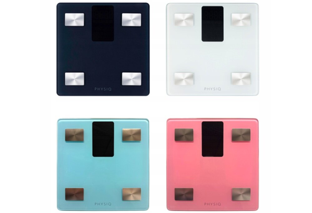 Waga łazienkowa PHYSIQ 2103 Niebieski kolorowy ekran, 7 kluczowych parametrów, szybki dostep do informacji, oszczędność czasu