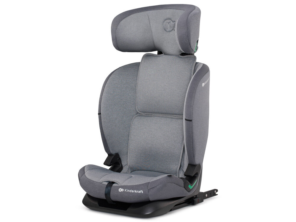 Fotelik samochodowy KINDERKRAFT ONETO3 9-36 kg Szary 18-stopniowa regulacja wysokosci zaglowka glowka dziecka odpowiednio zabezpieczona miekkie wykonczenie