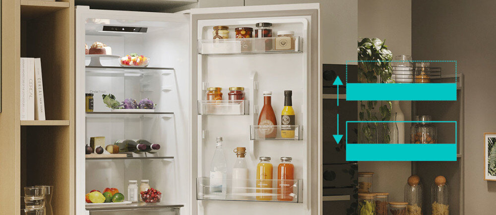 LODÓWKA CANDY CNCQ2T518EW FRESCO swoboda aranżacja zmiana miejsca dostosowanie przestrzeni balkoniki