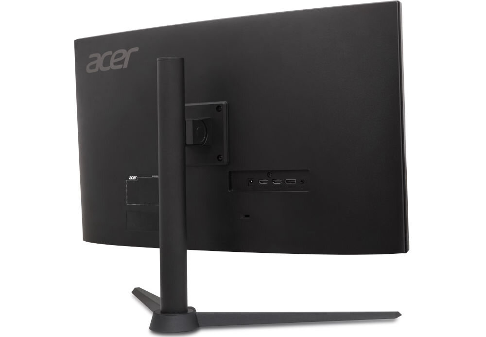 Monitor ACER Nitro 27 cali XZ270W0BMIIPHX 1920x1080px 240Hz 1 ms [VRB] Curved prezentacja monitora od tyłu pod kątem na białym tle różne urządzenia wygoda elastyczność