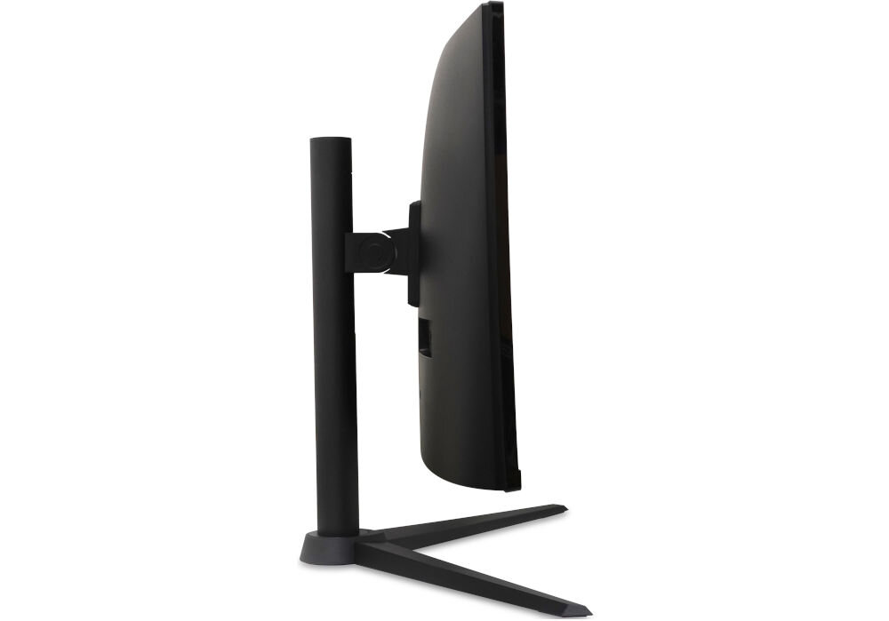 Monitor ACER Nitro 27 cali XZ270W0BMIIPHX 1920x1080px 240Hz 1 ms [VRB] Curved prezentacja monitora od boku na białym tle regulowana podstawa, pochylenie, wysokość  dostosowanie pozycji ograniczenie napięcia