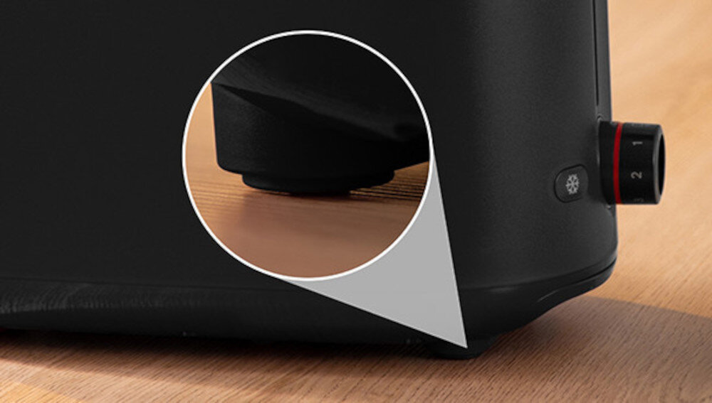 Toster BOSCH TAT2M123 MyMoment Bezpieczeństwo podczas pracy Gumowe nóżki podstawa