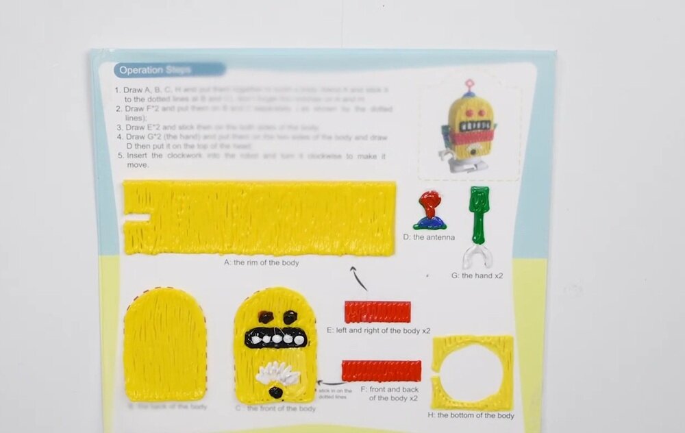 Zestaw MYFIRST Fun Pack Robot World 5 szablonów do rysowania, 12 rolek filamentu, nauka cierpliwości