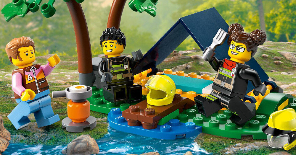 KLOCKI LEGO CITY TERENOWY WÓZ STRAŻACKI Z ŁODZIĄ RATUNKOWĄ 60412 biwak