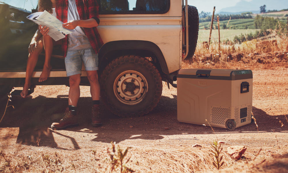 Lodówka kompresorowa YOLCO TCX60 Sand komfort wygoda podróż