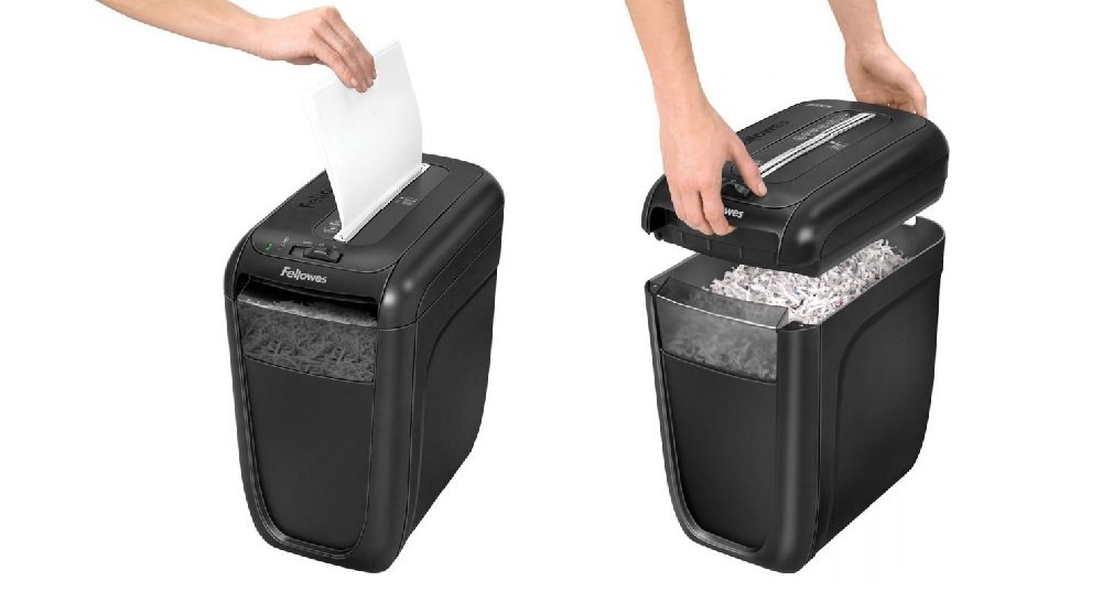 Niszczarka FELLOWES 60CS widok opróżnianie kosza