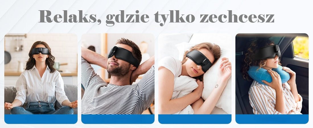 Opaska na oczy RENPHO EyeSnooze Aroma GS003 w każdych warunkach  konstrukcja 3D z super miękkiej pianki z pamięcią kształtu dopasowanie wgłębienia na oczy