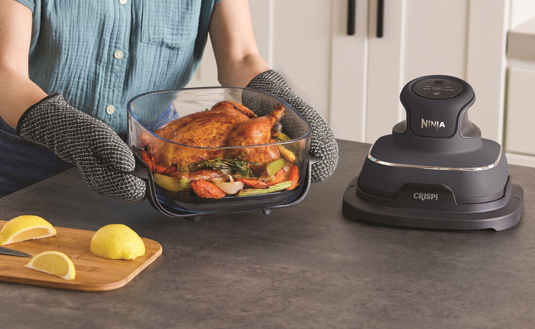 Air Fryer Frytkownica beztłuszczowa NINJA FN101EUGY Crispi 1700W bez nadmiaru tłuszczu Cyrkulacja gorącego powietrza z minimalną ilością oleju zdrowe odżywianie dania smak  ograniczasz kalorie i tłuszcze w swojej diecie aromat