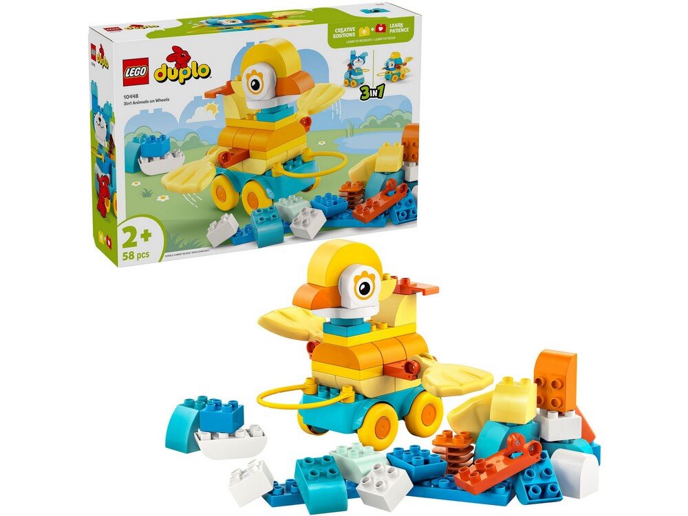 LEGO 10448 DUPLO 3 w 1 Zwierzątka na kółkach Zestaw 