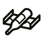 Ikona ergonomicznej półki na butelki