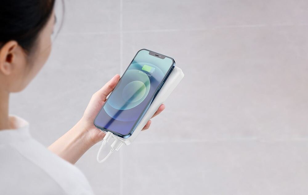 Powerbank BASEUS Bipow PPDML-J02 20000mAh 20W Biały zabezpieczenia odpornosc uszkodzenia wytrzymaly solidny