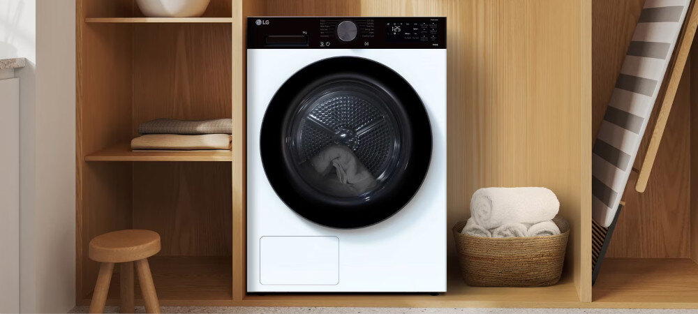 SUSZARKA LG RHX5009NHB Zdjęcie przedstawia suszarkę LG w różnych ujęciach z czterema wyróżnionymi cechami: dopasowanie do wnętrza, drzwi ze szkła hartowanego, równomierne suszenie za każdym razem oraz czytelny, bardziej widoczny wyświetlacz. Każda zaleta pokazana jest osobno na odpowiednim zdjęciu produktu Design elegancki wykończenie szkło hartowane trwałość wyświetlacz widoczny łatwa kontrola funkcjonalność zaawansowana technologia suszenia równomierne suszenie perfekcyjne efekty ochrona tkanin idealne dopasowanie do wnętrza