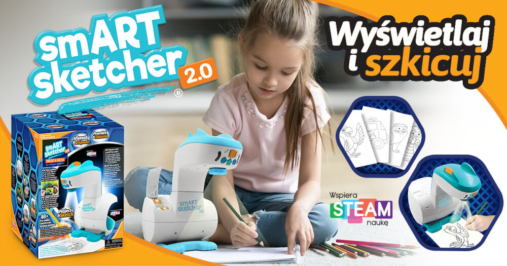 Zabawka projektor TM TOYS Smart Sketcher 2.0 SSP176 baner wyświetlaj i szkicuj wspiera naukę smART sketcher 2.0