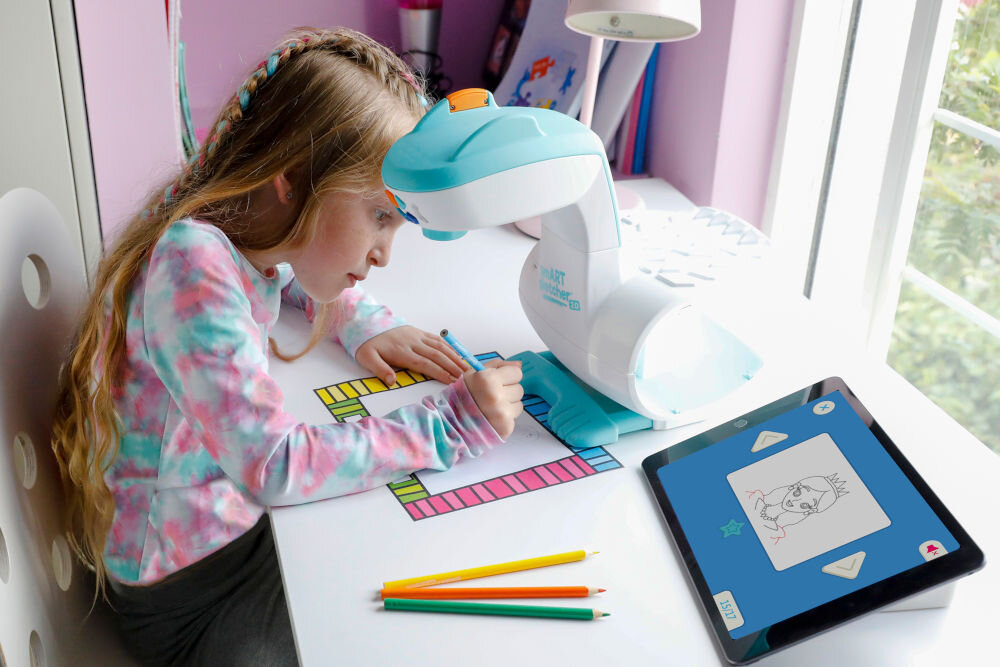 Zabawka projektor TM TOYS Smart Sketcher 2.0 SSP176 tworzenie własnych projektów aplikacja modyfikacja filtry