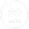 Ikona przedstawia biały symbol zegara z napisem \'90 min\' na czarnym tle.