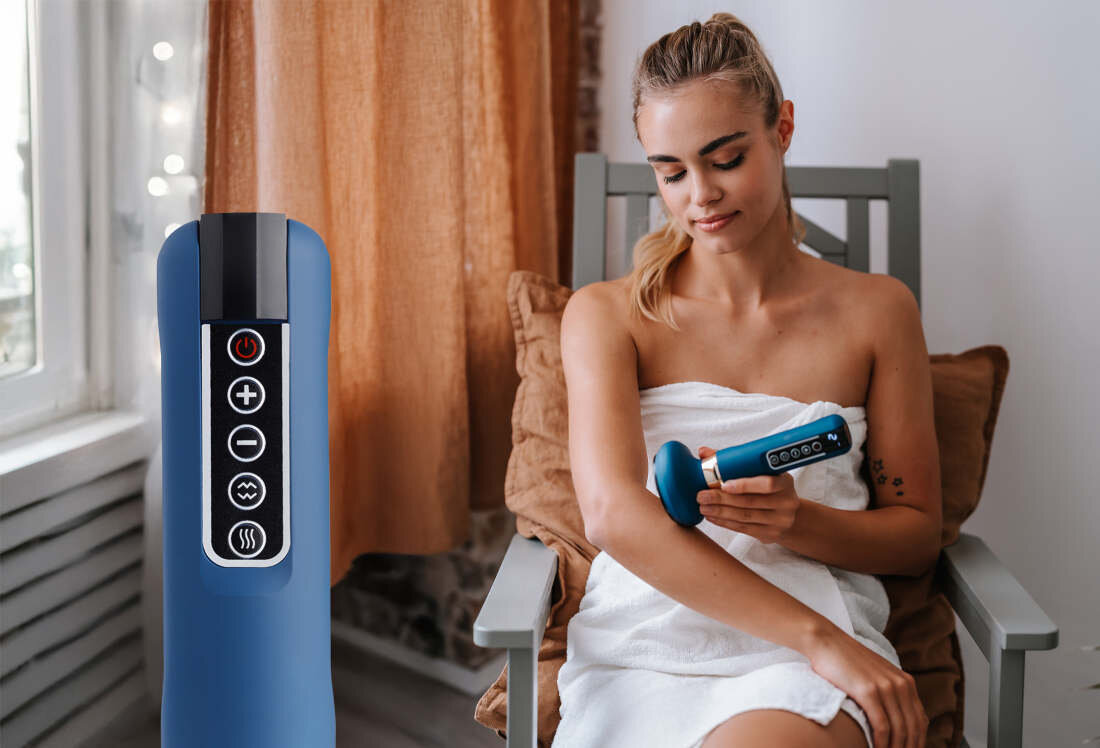 Masażer ręczny Gun MEDIVON Halley Redukcja cellulitu modelowanie sylwetki Działanie podciśnienia funkcja ulgi pomoc rozbijanie tkanki tłuszczowej wygładzenie skóry poprawa elastyczność Systematyczne zabiegi wyszczuplenie ujędrnienie