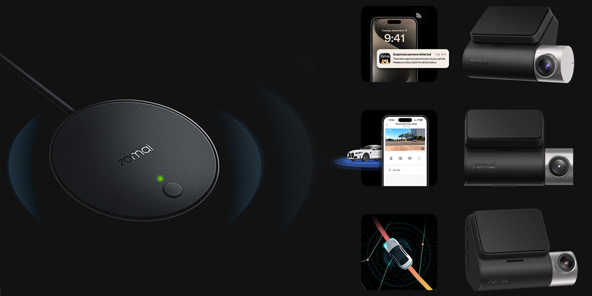 Wideorejestrator 70MAI Dash Cam A510 adapter aplikacja podgląd powiadomienia