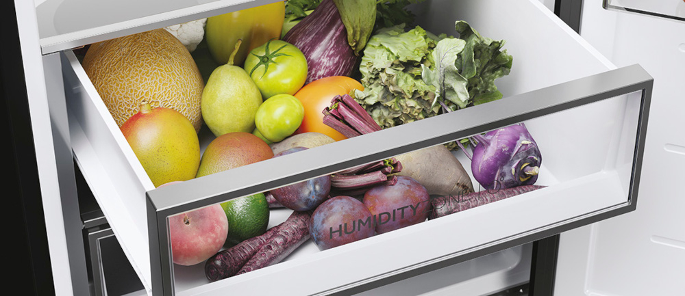 LODÓWKA HAIER HDR7619DNGB szuflada świeżość owoce warzywa Humidity Zone HCS kontrol system świeżość