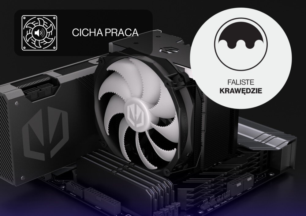Chłodzenie CPU ENDORFY Fortis 5 ARGB Czarny wentylator funkcja fan-stop tryb działania łopatki
