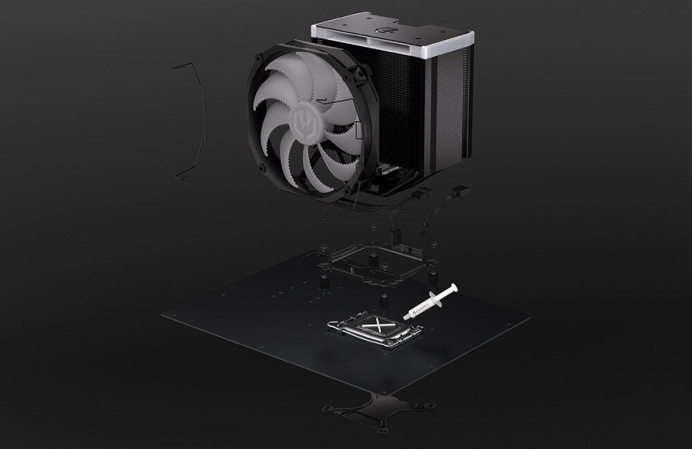 Chłodzenie CPU ENDORFY Fortis 5 ARGB Czarny kompatybilność montaż instalacja gniazda AMD Intel