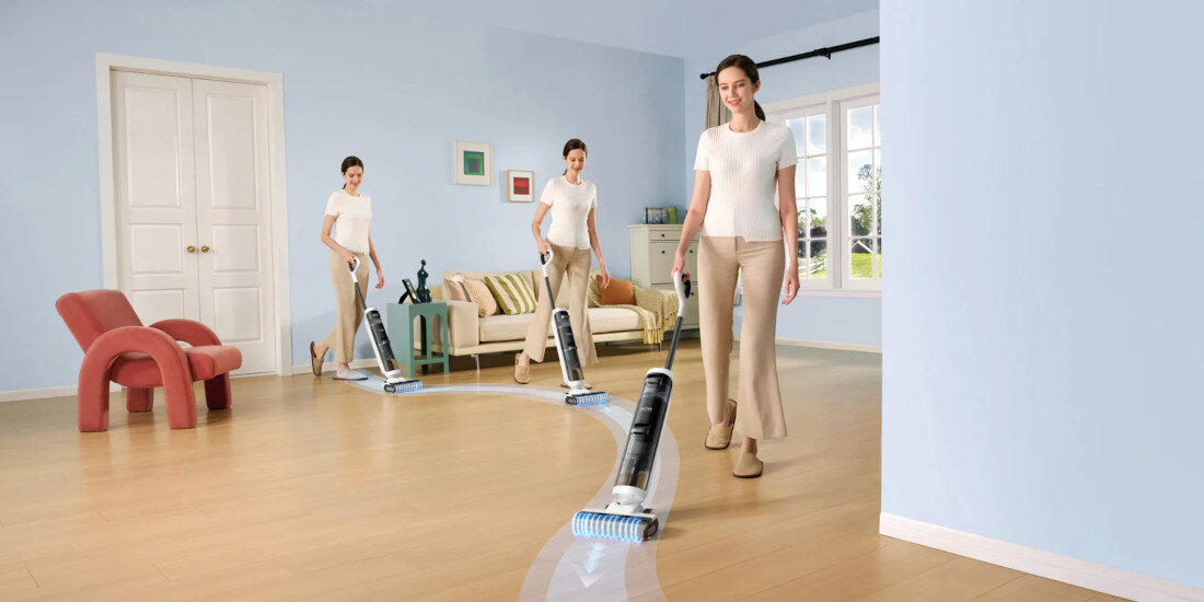 Odkurzacz MOVA K20 Pro (Mopujący) Tryby pracy dopasowane do potrzeb automatyczny, ssania i turbo dostosowanie działanie parametry do poziomu zabrudzeń i rodzaju powierzchni