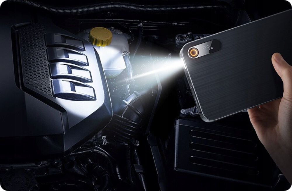 Urządzenie rozruchowe BASEUS Super Energy Pro+ C00245700111-00 Czarny mocna latarka LED swiatlo praca w slabych warunkach oswietleniowych funkcja sygnalu SOS bezpieczenstwo w naglych sytuacjach pulsujace swiatlo