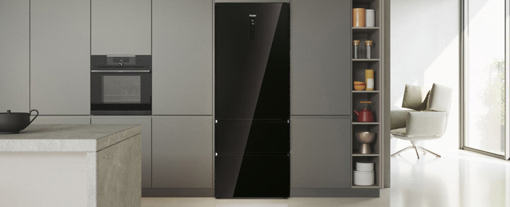 Lodówka HAIER HTW7720DNG elegancja design wygląd szkło