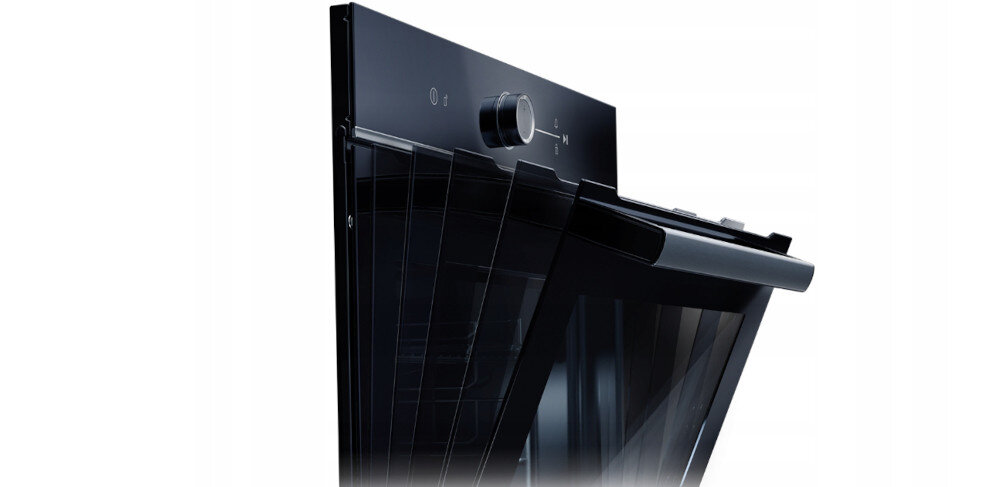 PIEKARNIK BEKO BBIM17401BCS BPRO500 wizualizacja uchylone drzwiczki bok Cichy domyk Soft Door ciche wolne bezpieczne zamykanie bez trzaskania drzwiczki zawiasy