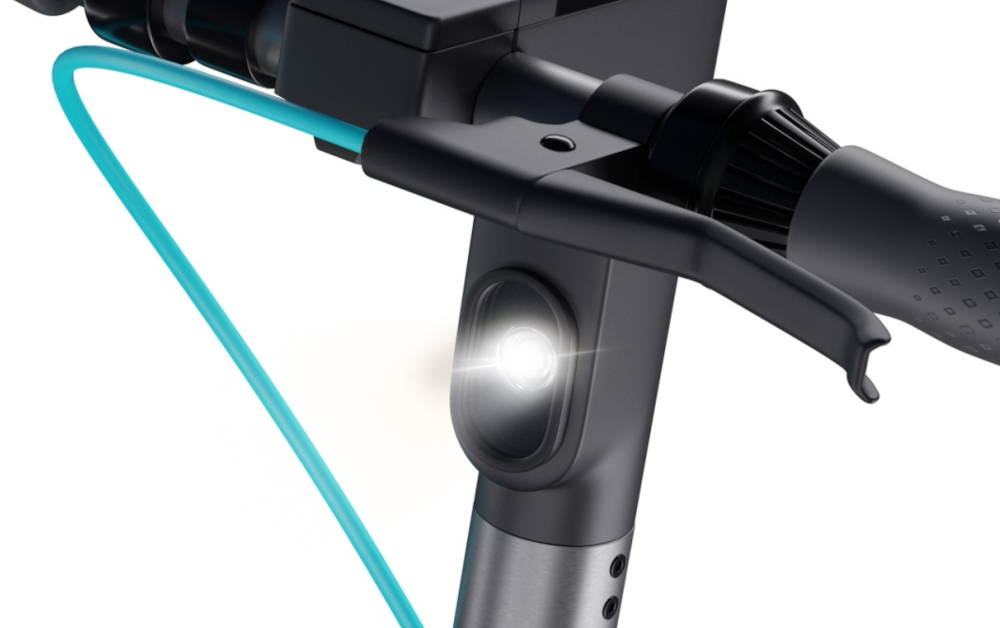 Hulajnoga elektryczna MOTUS Scooty 10 Turkusowy oswietlenie przenie moc 2,5 W tylne boczne odblaski