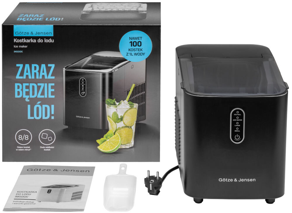 Kostkarka do lodu GOTZE & JENSEN IM500K łopatka instrukcja opakowanie